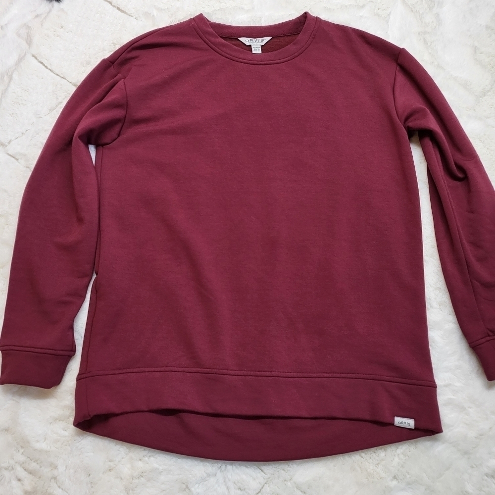 Orvis extra small (runs big) sweat shirt maroon stretchy soft like new